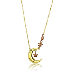 TK2796 - IP Gold & IP Light Brown (IP Light coffee) Stainless Steel Necklace with No Stone TK2796 - IP Gold & IP Light Brown (IP Light coffee) Stainless Steel Necklace with No Stone