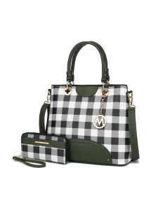 Gabriella Checkers Handbag with Wallet - 11 Color Variants Gabriella Checkers Handbag with Wallet - 11 Color Variants