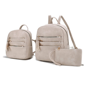 MKF Collection Roxane Backpack with Mini Backpack and Wristlet Pouch- 3 pieces by Mia k - 6 Color Variants MKF Collection Roxane Backpack with Mini Backpack and Wristlet Pouch- 3 pieces by Mia k - 6 Color Variants