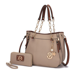 Lina Tote Handbag with Wristlet Wallet Crossover Women's Purse by Mia K - 13 Color Variants Lina Tote Handbag with Wristlet Wallet Crossover Women's Purse by Mia K - 13 Color Variants