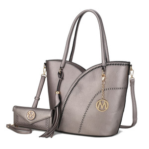 Imogene Two tone Whip Stitches Vegan Leather Women Shoulder bag with Wallet by Mia K - 13 Variations Imogene Two tone Whip Stitches Vegan Leather Women Shoulder bag with Wallet by Mia K - 13 Variations