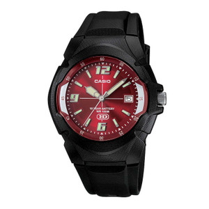 Casio Men's 10-Year Battery Sport Watch, Black/Red MW600F-4AV Casio Men's 10-Year Battery Sport Watch, Black/Red MW600F-4AV