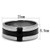 TK2516 - High polished (no plating) Stainless Steel Ring with Top Grade Crystal in Jet