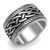 TK2239 - High polished (no plating) Stainless Steel Ring with Epoxy in Jet