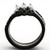 TK1347 - Two-Tone IP Black Stainless Steel Ring with AAA Grade CZ in Clear