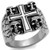 TK2316 - High polished (no plating) Stainless Steel Ring with Epoxy in Jet