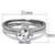 TS464 - Rhodium 925 Sterling Silver Ring with AAA Grade CZ in Clear - b