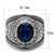TK414707 - High polished (no plating) Stainless Steel Ring with Synthetic Synthetic Glass in Sapphire