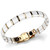 3W987 - IP Rose Gold(Ion Plating) Stainless Steel Bracelet with Ceramic in White