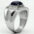 TK699 - High polished (no plating) Stainless Steel Ring with Synthetic Synthetic Glass in Montana