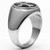 TK714 - High polished (no plating) Stainless Steel Ring with Epoxy in Jet