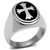 TK714 - High polished (no plating) Stainless Steel Ring with Epoxy in Jet
