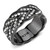 TK3691 - IP Black(Ion Plating) Stainless Steel Ring with Top Grade Crystal in Clear