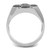 TK3271 - Two-Tone IP Gold (Ion Plating) Stainless Steel Ring with AAA Grade CZ in Black Diamond