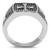 TK3045 - High polished (no plating) Stainless Steel Ring with Epoxy in Jet