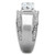 TK2054 - High polished (no plating) Stainless Steel Ring with AAA Grade CZ in Clear