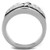 TK1597 - High polished (no plating) Stainless Steel Ring with Epoxy in Jet