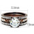 TK2560 - IP Dark Brown (IP coffee) & IP light Coffee Stainless Steel Ring with AAA Grade CZ in Clear