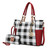 MKF Collection Bonita Checker Tote Handbag & Wallet Set Women by Mia K - 10 Color Variants