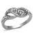 TK1085 - High polished (no plating) Stainless Steel Ring with Top Grade Crystal in Clear