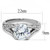 TK3020 - High polished (no plating) Stainless Steel Ring with AAA Grade CZ in Clear