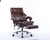 High Back Massage Reclining Executive Office Chair with Footrest, Breathable Massaging Thick Lumbar Cushion, Adjustable Angle, Rating  300lbs (Brown)
