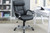 Classic Office Chair with Cushioned Headrest and Adjustable Work Silver/Black Armrest (Black)