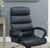 Faux leather Cushioned Upholstered Adjustable Height Office Chair (Black )