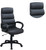 Faux leather Cushioned Upholstered Adjustable Height Office Chair (Black )