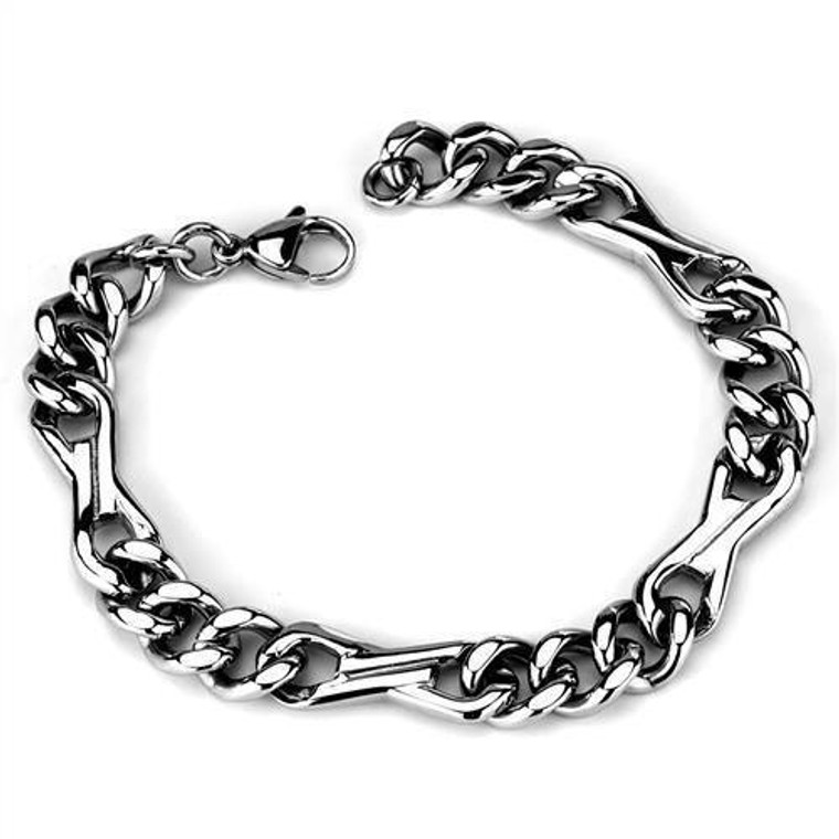 TK1976 - High polished (no plating) Stainless Steel Bracelet with No Stone