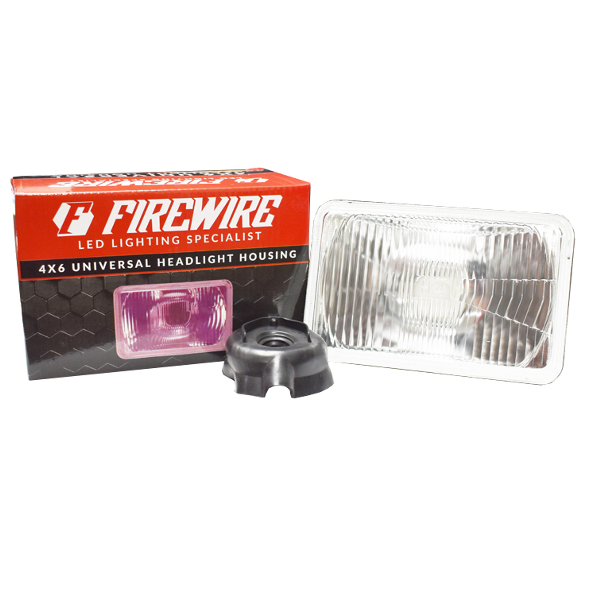 4X6 Headlight Conversion Housing Kit H4651 H4652 H4656 H4666 FIREWIRE LEDs