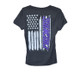 Firewire LEDs Womens Tank American Flag Grey with Purple Back