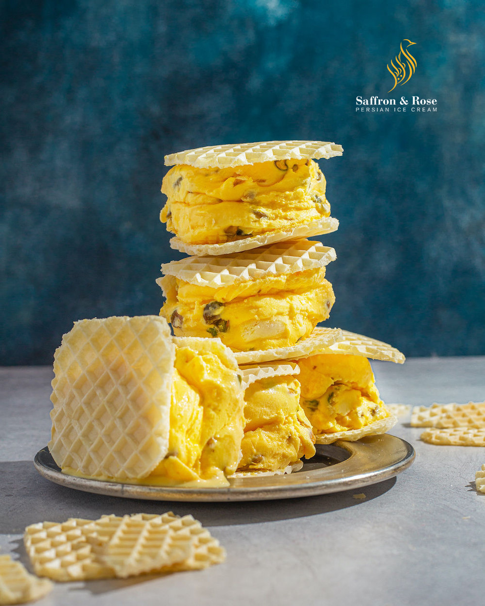 The origin of Bastani (Persian ice cream) Saffron and Rose