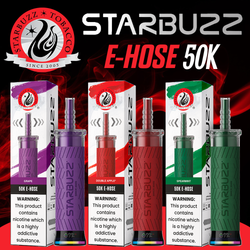 Close-up of STARBUZZ eHose showing mouthpiece and stylish finish