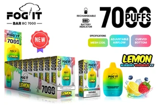 FOG IT BAR BC7000 RECHARGEABLE 5% NICOTINE DISPOSABLE 7000 PUFFS 15ML (NEW FLAVORS)