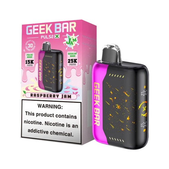 GEEK BAR PULSE X 5% NIC 25,000 PUFFS VAPE - RASPBERRY JAM (JAM EDITION)