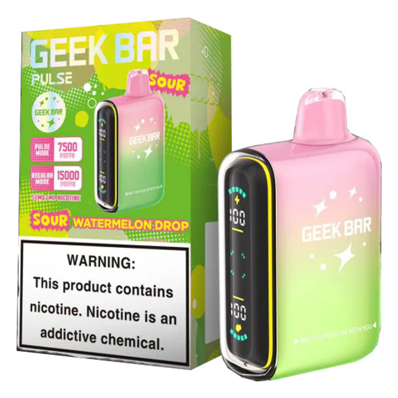 GEEK BAR PULSE 5% NIC 15000 PUFFS VAPE - SOUR WATERMELON DROP (SOUR EDITION)