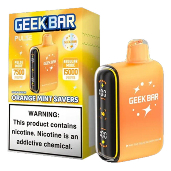 GEEK BAR PULSE 5% NIC 15000 PUFFS VAPE - ORANGE MINT SAVERS (SAVERS EDITION)