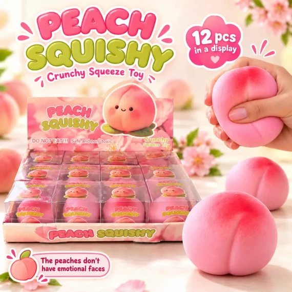PEACH SQUEEZE SQUISH TOY