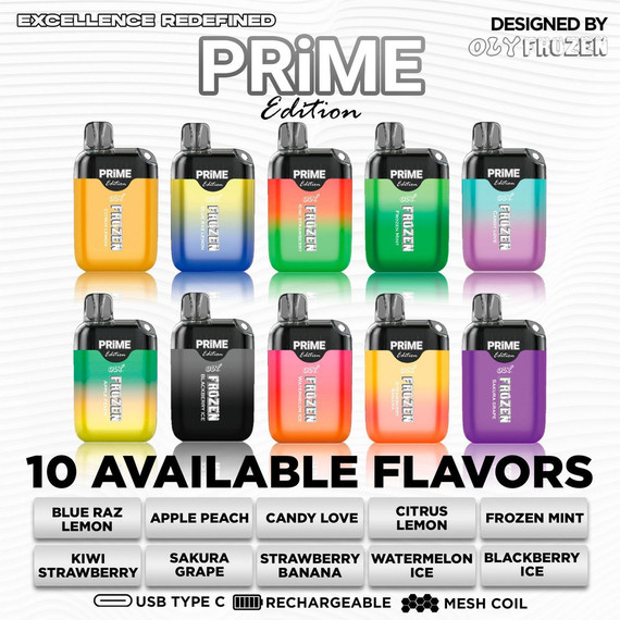 OLY FROZEN PRIME EDITION 5% RECHARGEABLE DISPOSABLE 13ML 6500 PUFFS