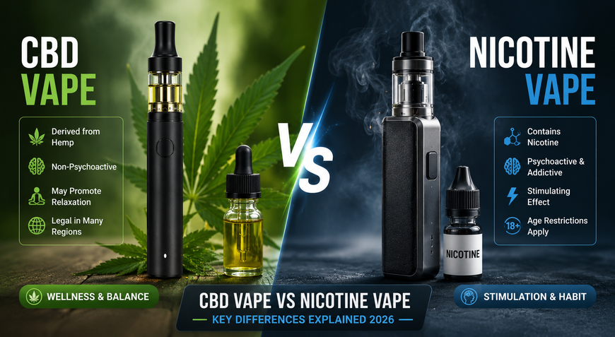 CBD Vape vs Nicotine Vape 2026 Key Differences Explained