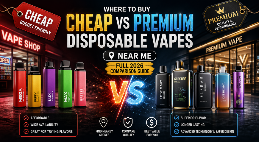 Where to Buy Cheap vs Premium Disposable Vapes Near Me (Full 2026 Comparison Guide)