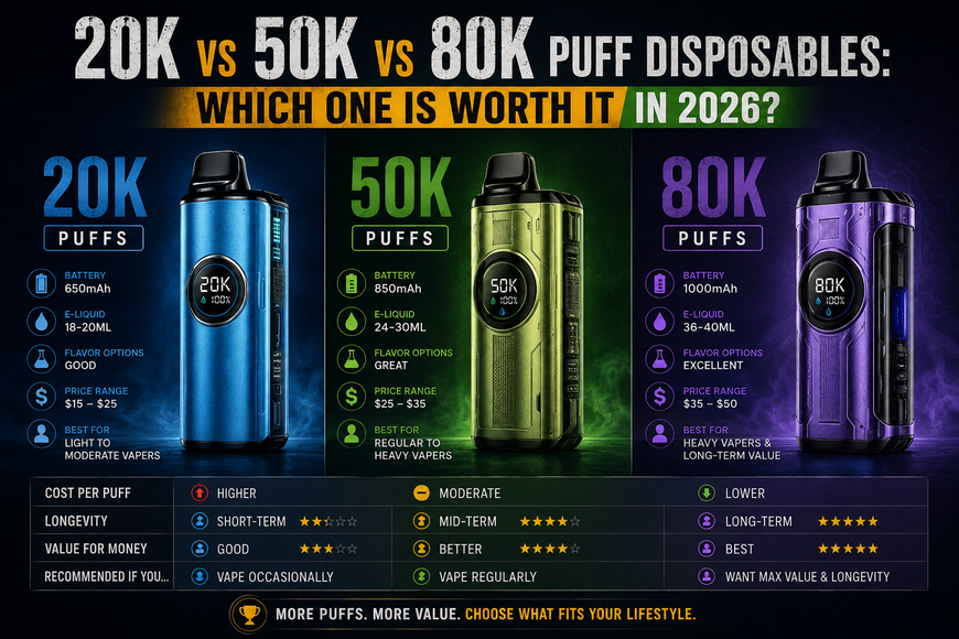 20K vs 50K vs 80K Puff Disposables: Which One Is Worth It in 2026?