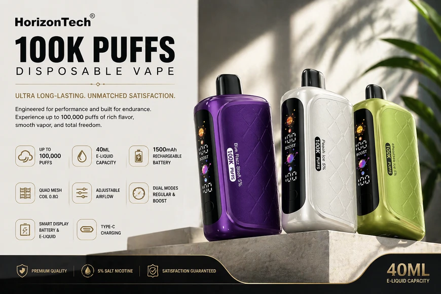 HorizonTech 100,000 Puff Disposable Vape Review (Features, Flavors & Performance Guide 2026)