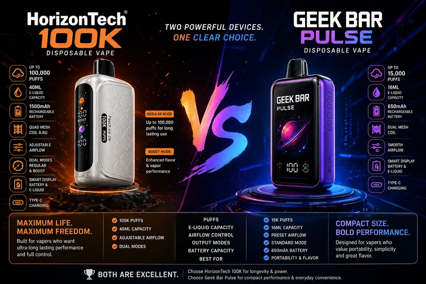 HorizonTech 100K vs Geek Bar Pulse 