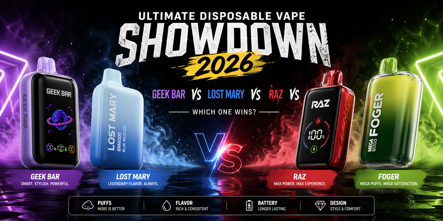 Ultimate Disposable Vape Showdown 2026: Geek Bar vs Lost Mary vs Raz vs Foger
