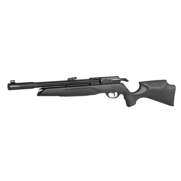 Image of Gamo USA Arrow PCP .177, a sleek and powerful air rifle featuring a pre-charged pneumatic (PCP) system, designed for precision shooting and target practice. The rifle has a durable black synthetic stock, ergonomic grip, and a quiet, efficient performance.