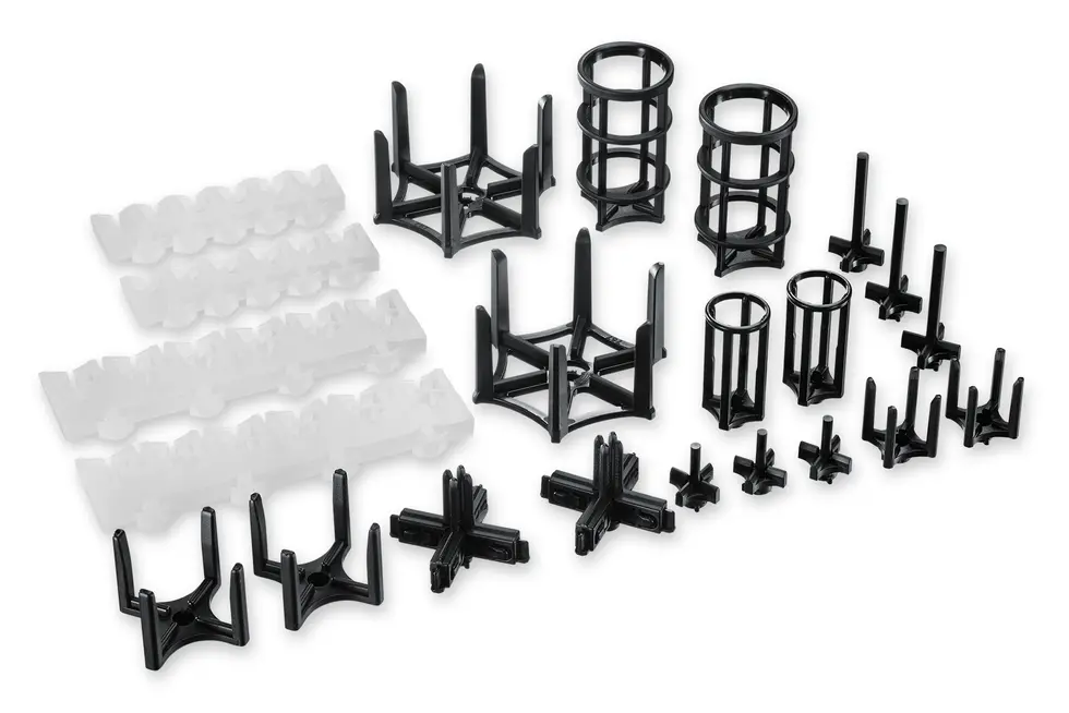 Basket fixtures and clamps for ultrasonic cleaning baskets