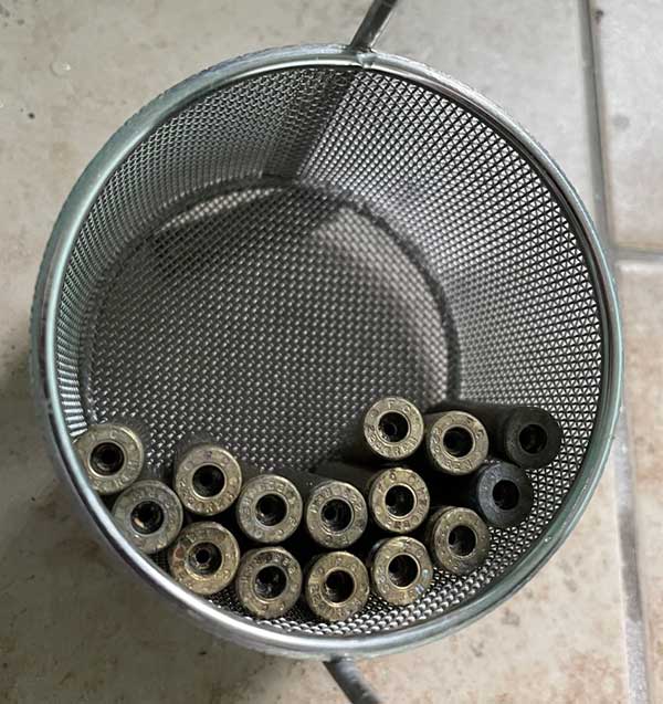 Brass in Ultrasonic Cleaner Basket