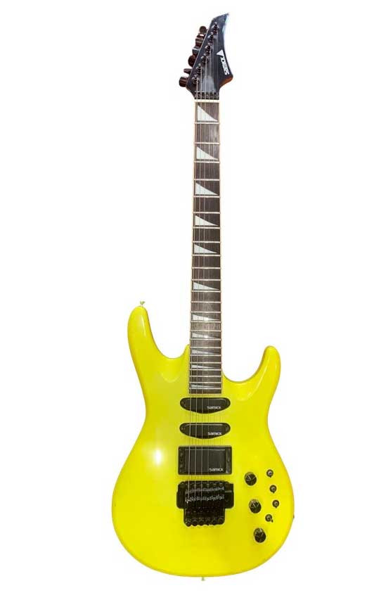 Samick KJ560 Flouro Yellow Korean Made w Floyd Rose - Guitar Village